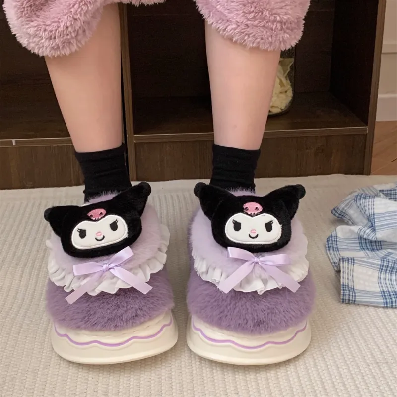 SHIGUDE x Sanrio Indoor Cotton Slipper Shoes Women's Purple-5