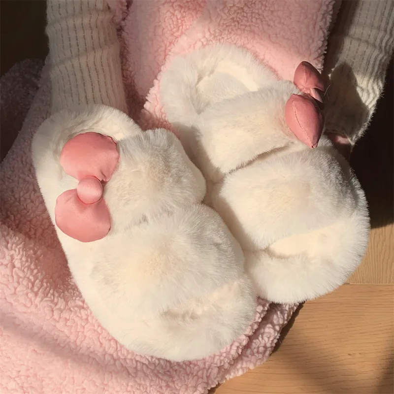 SHIGUDE Cotton Slippers Women's White-6
