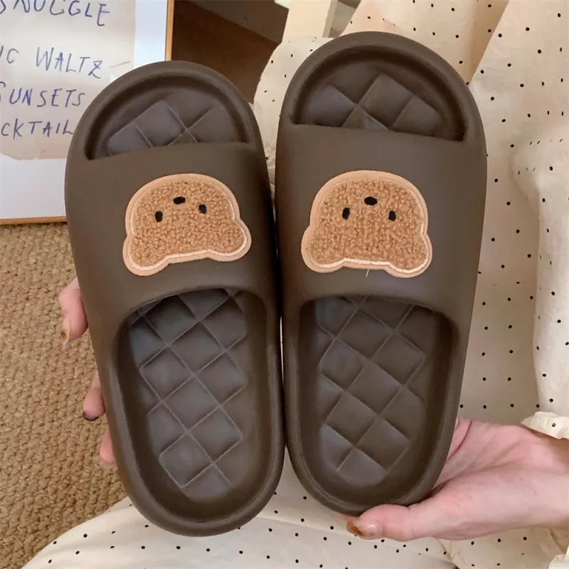 SHIGUDE Sandal Slippers Unisex, Black Brown-2
