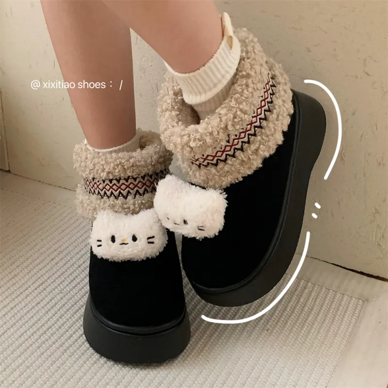 SHIGUDE Cotton Slippers Home Slippers Women's Black-5