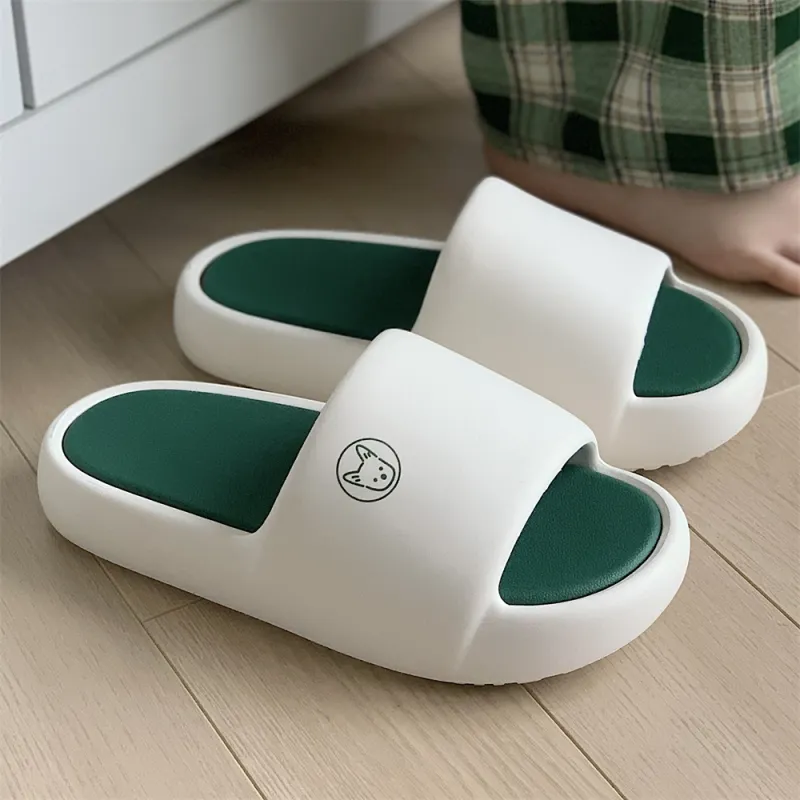 SHIGUDE Sandal Slippers Unisex, Cream White-4