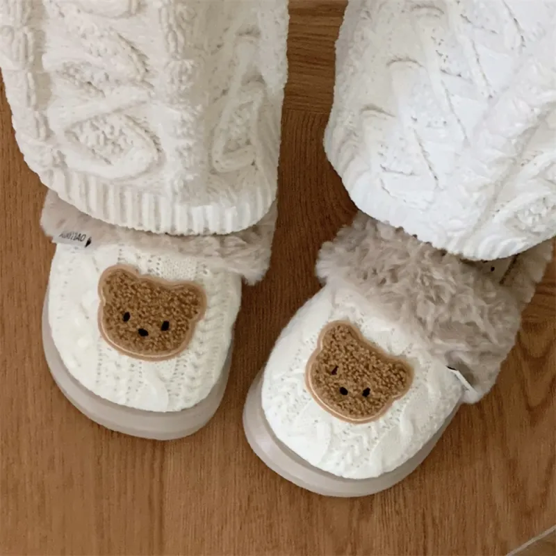 SHIGUDE Home Cotton Slippers Women's White-4