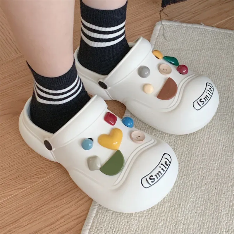 SHIGUDE Sandal Slippers Unisex, Milk White-2