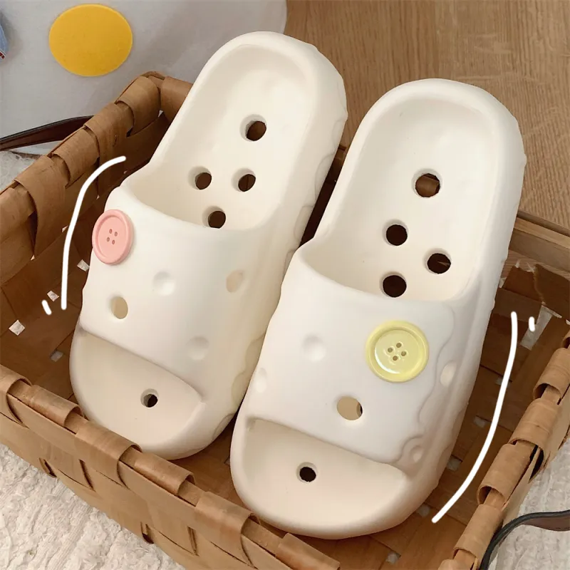 SHIGUDE Slippers Unisex, Cream White-2