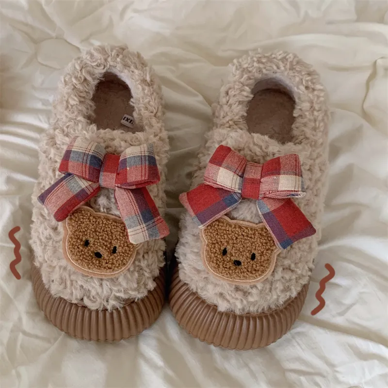 SHIGUDE Cotton Slippers Women's Brown-8