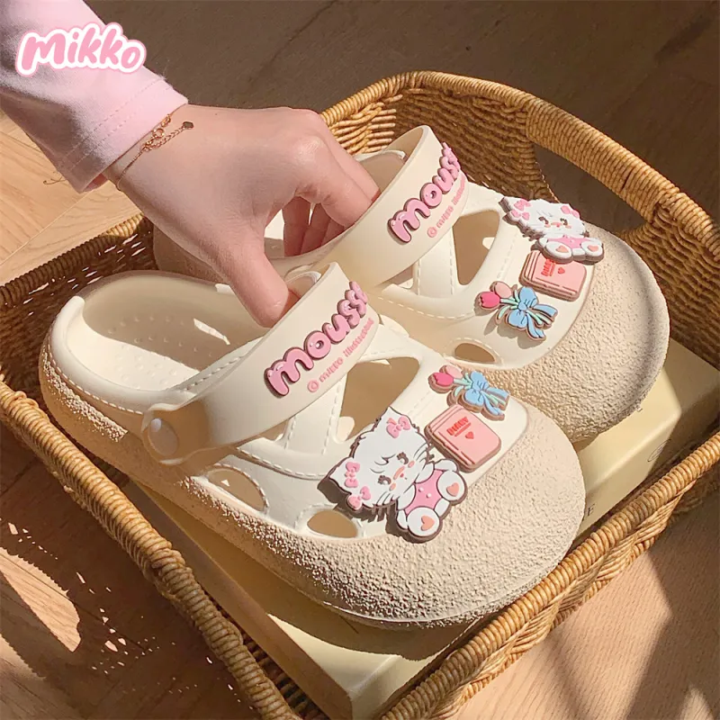 SHIGUDE x MIKKO ILLUSTRATIONS Slippers Women's, White Apricot-4