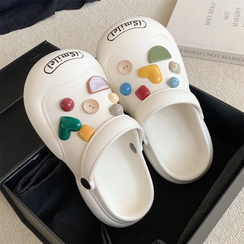 SHIGUDE Sandal Slippers Unisex, Milk White-1