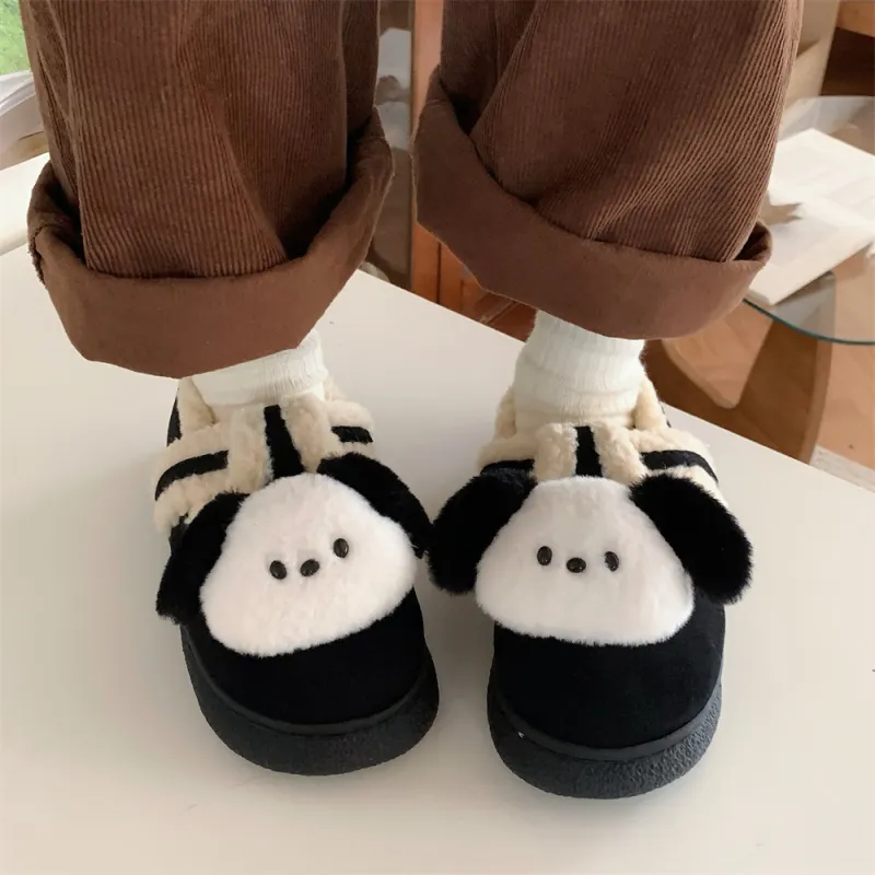 SHIGUDE Cotton Slippers Women's Dark Coffee-17
