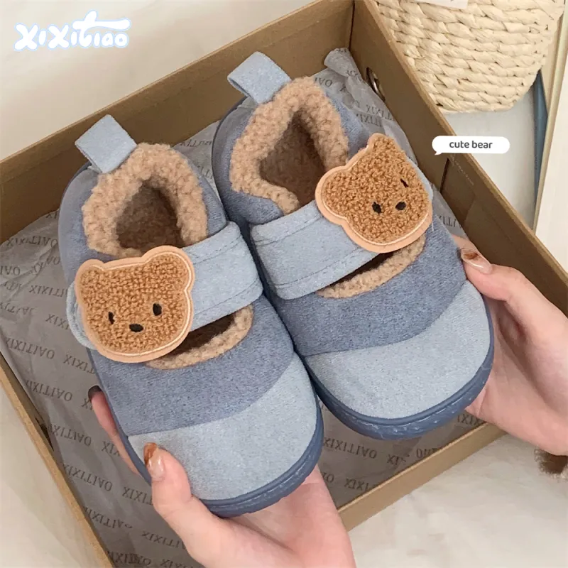 SHIGUDE Cotton Slippers Unisex Light Brown-12
