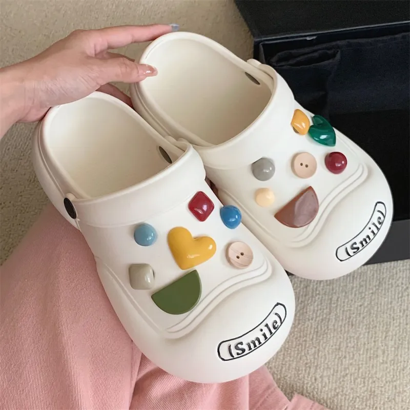 SHIGUDE Sandal Slippers Unisex, Milk White-3