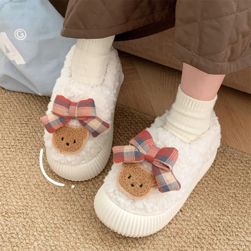 SHIGUDE Cotton Slippers Women's Brown-15