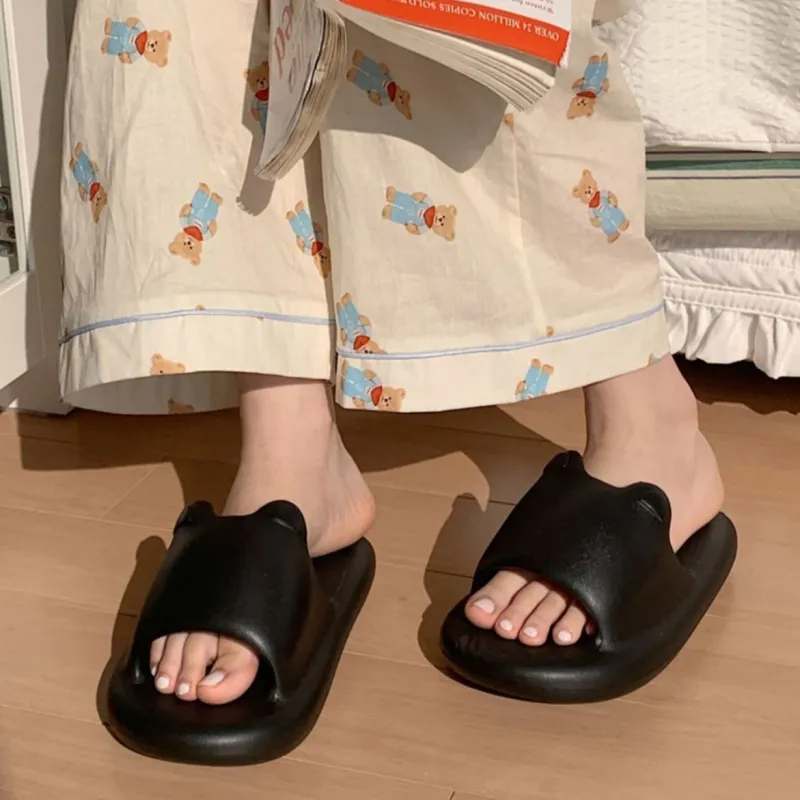 SHIGUDE Sandal Slippers Unisex Black-4