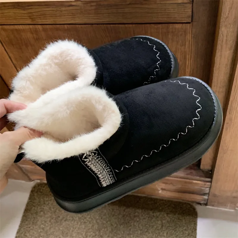 SHIGUDE Cotton Slippers Women's Black/Green Card/Brown-5