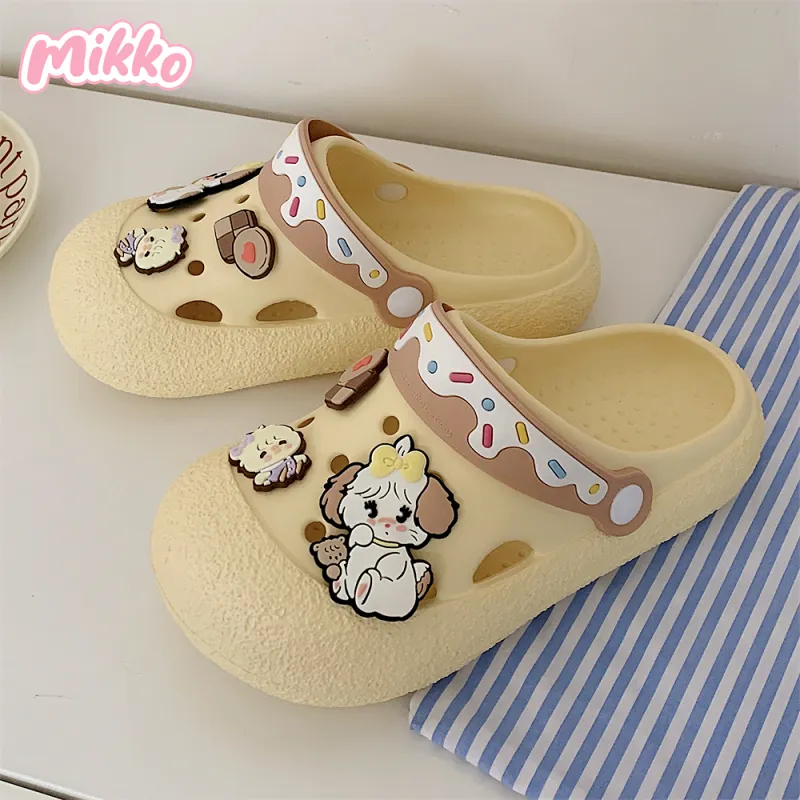 SHIGUDE x Mikko Slippers / Home Slippers Women's, Light Yellow-3