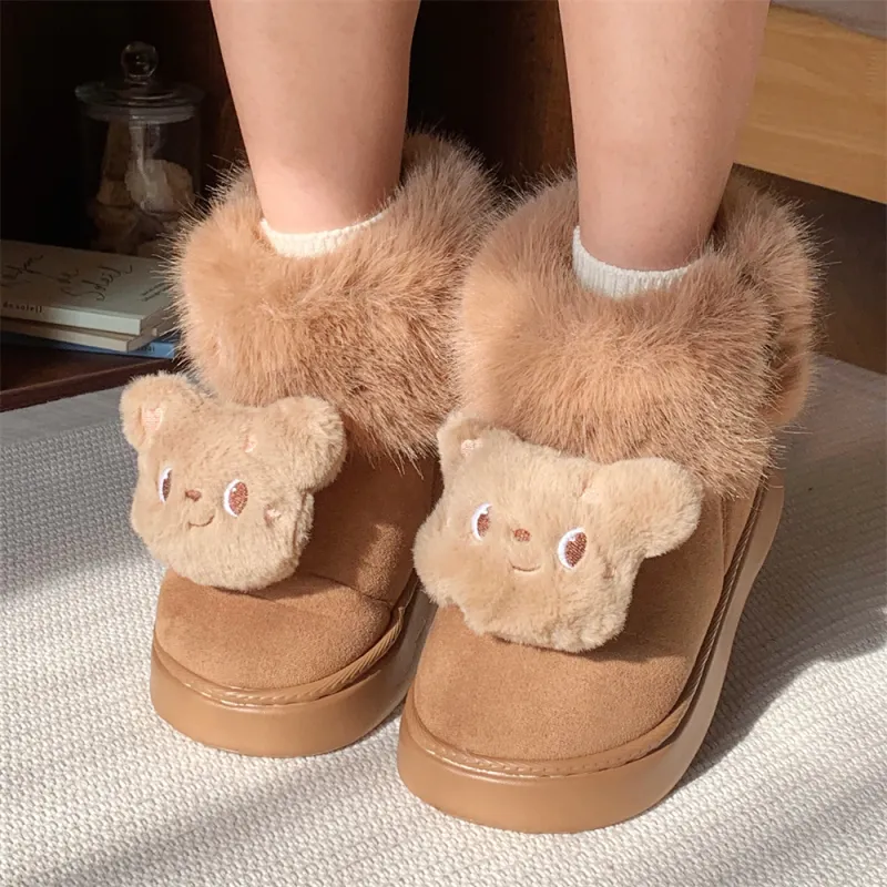 SHIGUDE Cotton Home Slippers Women's Light Brown-4