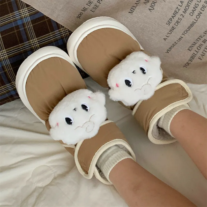 SHIGUDE Cotton Slippers Unisex Yellow-22