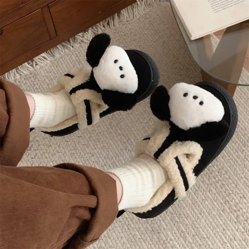 SHIGUDE Cotton Slippers Women's Dark Coffee-13