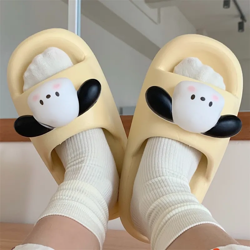 SHIGUDE Sandal Slippers Women's, Cream White-15