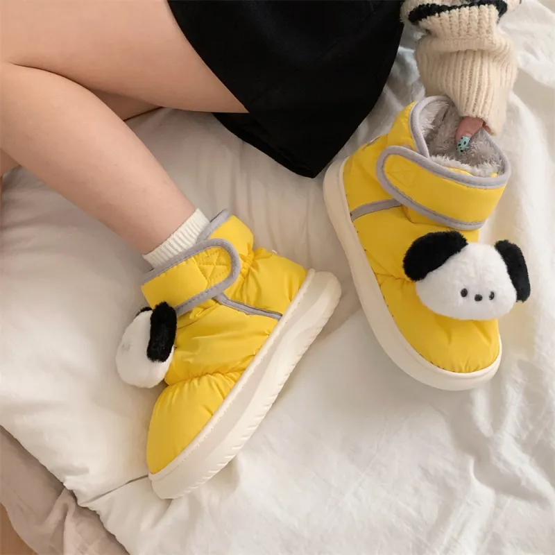 SHIGUDE Cotton Slippers Unisex Yellow-4