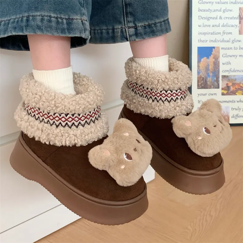SHIGUDE Cotton Slippers Women's Black-16