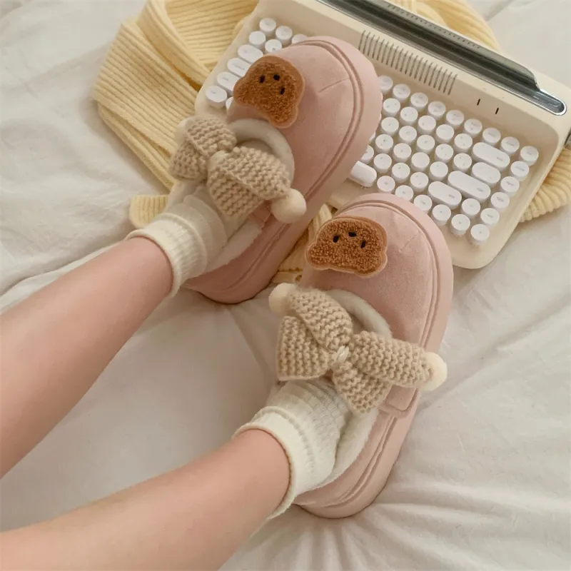 SHIGUDE Cotton Slippers Women's Pink-4