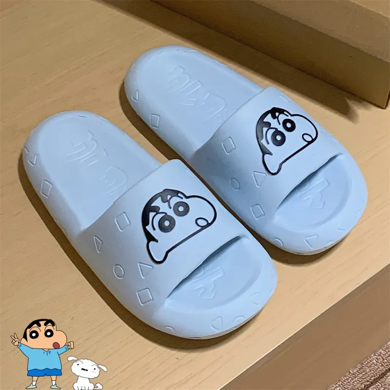 SHIGUDE x Crayon Shinchan Sandal Slippers Unisex, Milk White-43