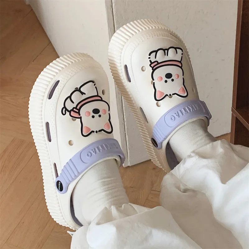 SHIGUDE Slippers Women's, White Rose Red-15