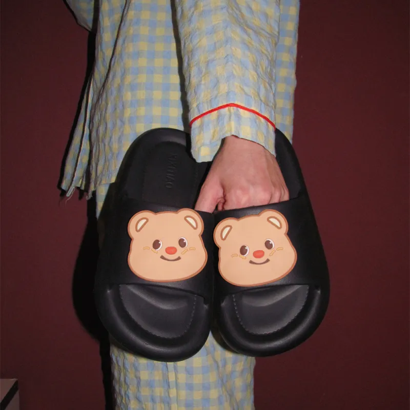 SHIGUDE Sandal Slippers Unisex, Black-2