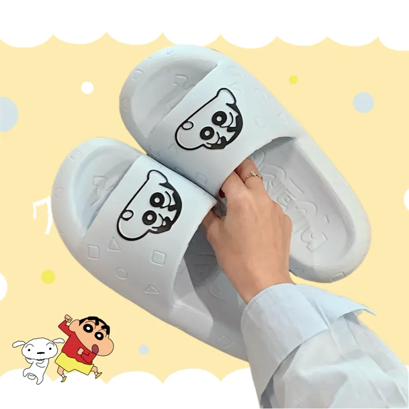 SHIGUDE x Crayon Shinchan Sandal Slippers Unisex, Milk White-46