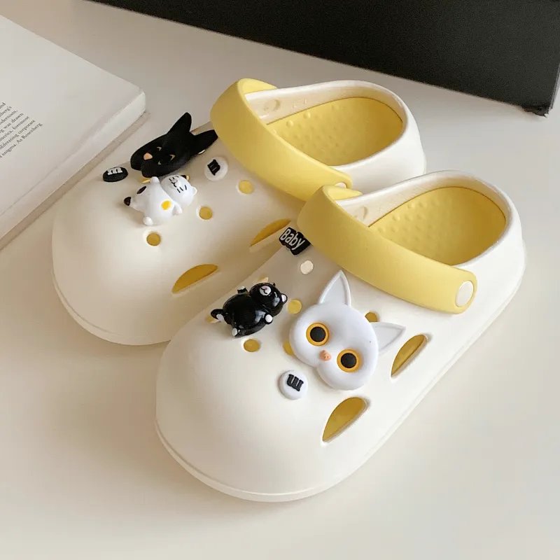 SHIGUDE Sandal Slippers Women's, White Yellow-1