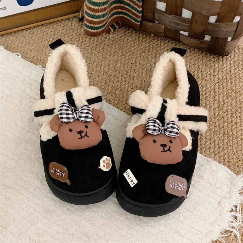SHIGUDE Cotton Slippers Women's Dark Coffee-27