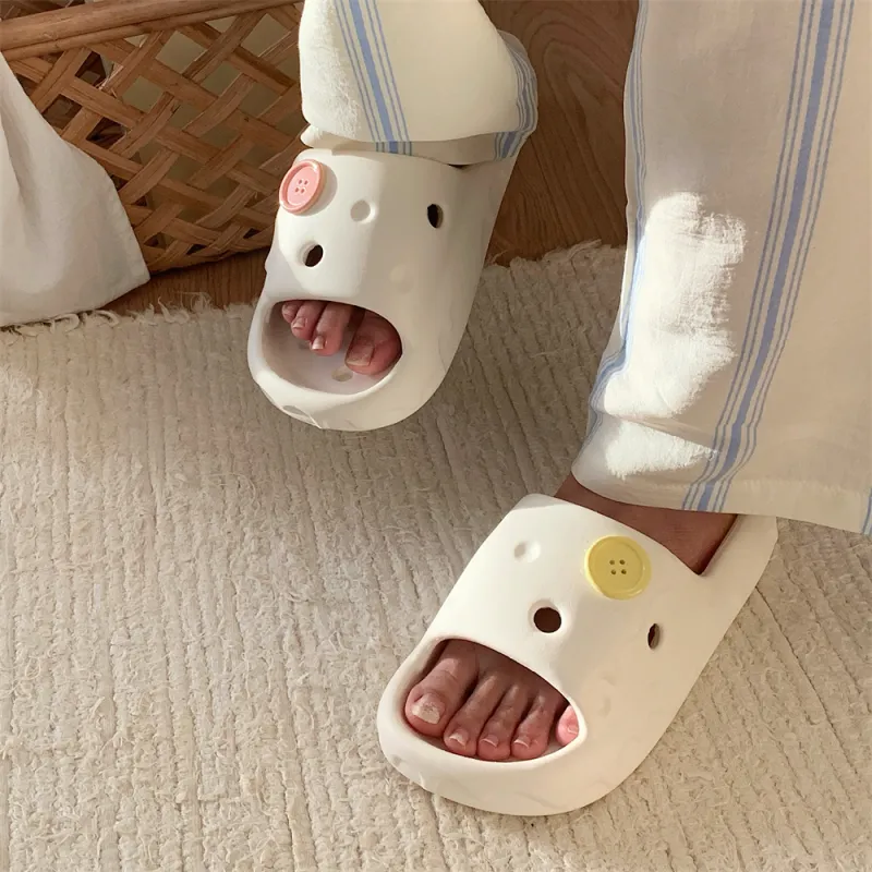 SHIGUDE Slippers Unisex, Cream White-4
