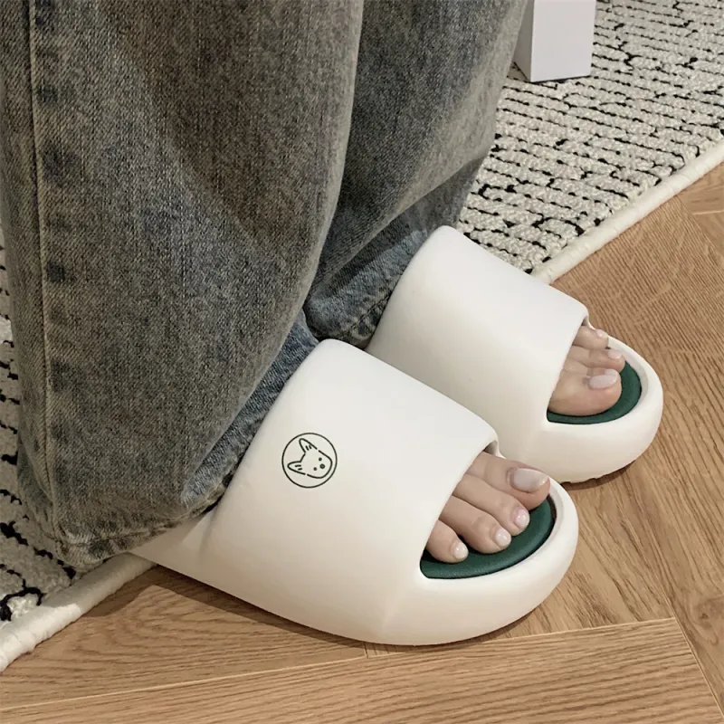 SHIGUDE Sandal Slippers Unisex, Cream White-2