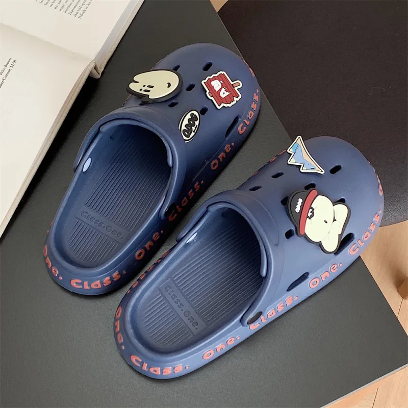 SHIGUDE Slippers Men's Navy Blue-1
