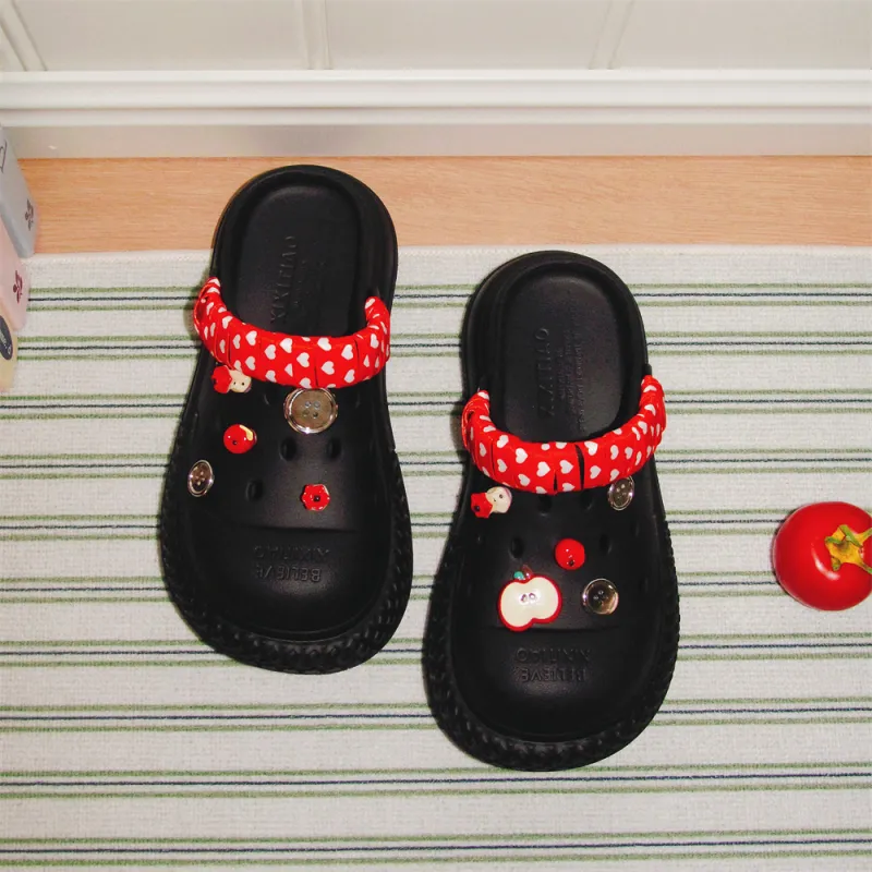 SHIGUDE Sandal Slippers Women's, Black-4