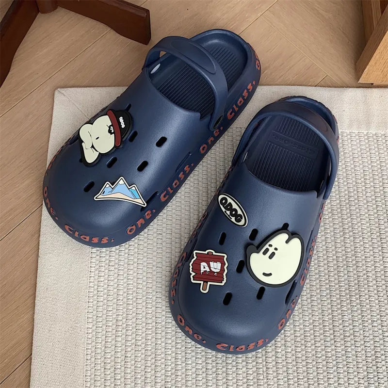 SHIGUDE Slippers Men's Navy Blue-3