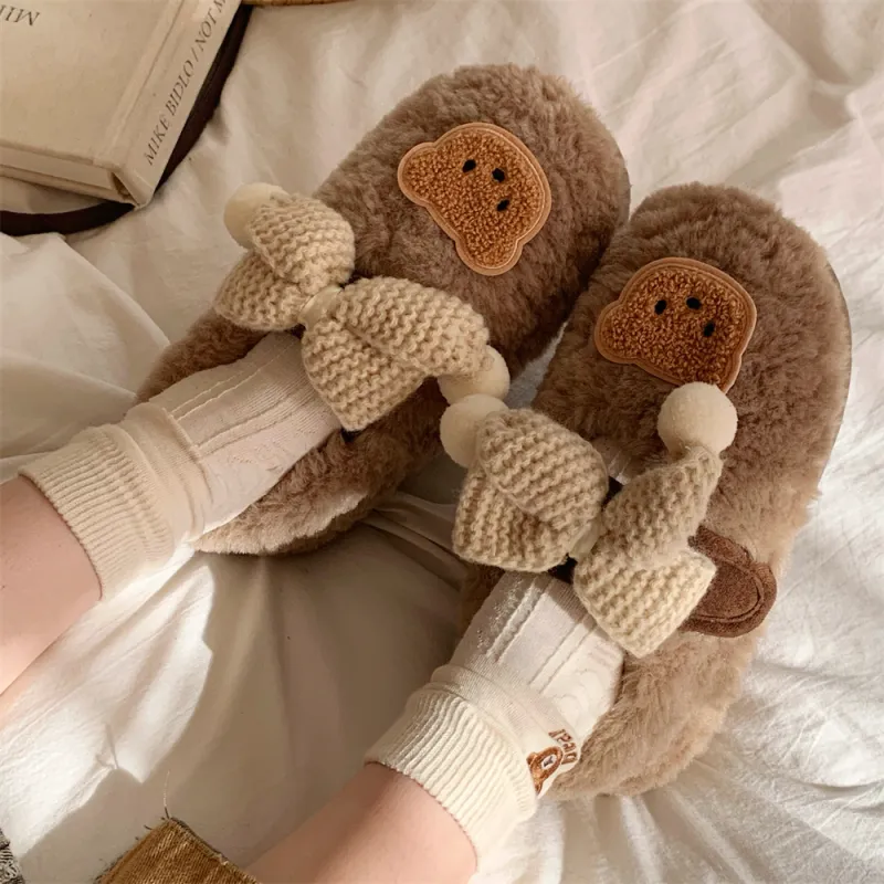 SHIGUDE Cotton Slippers Women's Cream Apricot-8