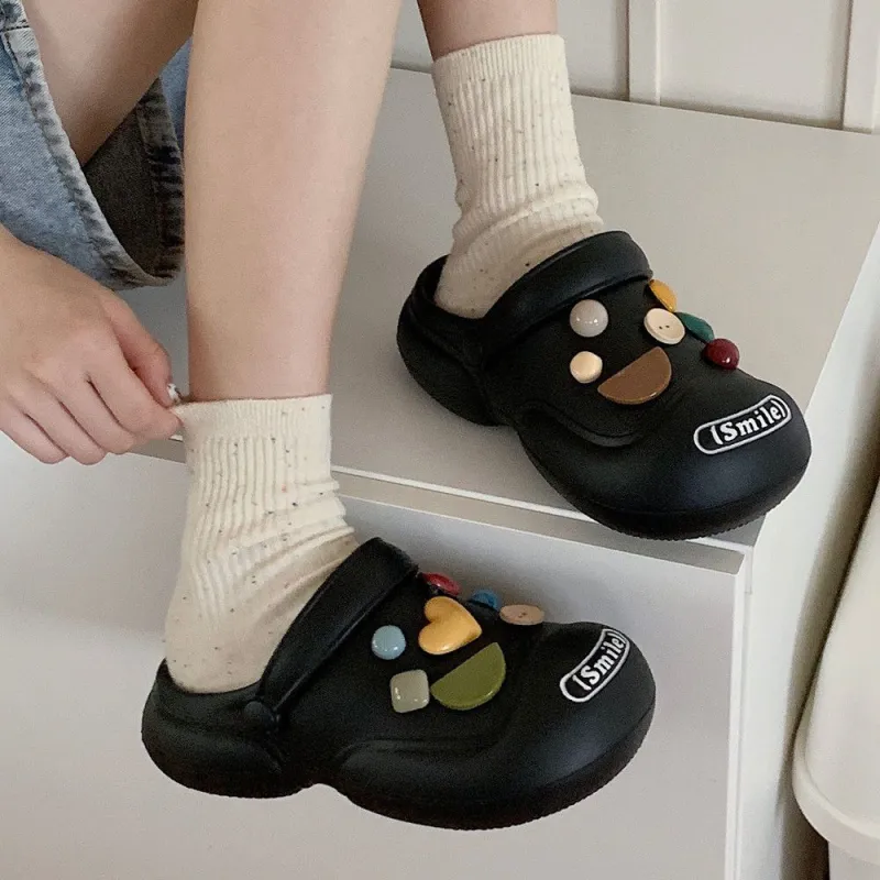 SHIGUDE Sandal Slippers Unisex, Milk White-5