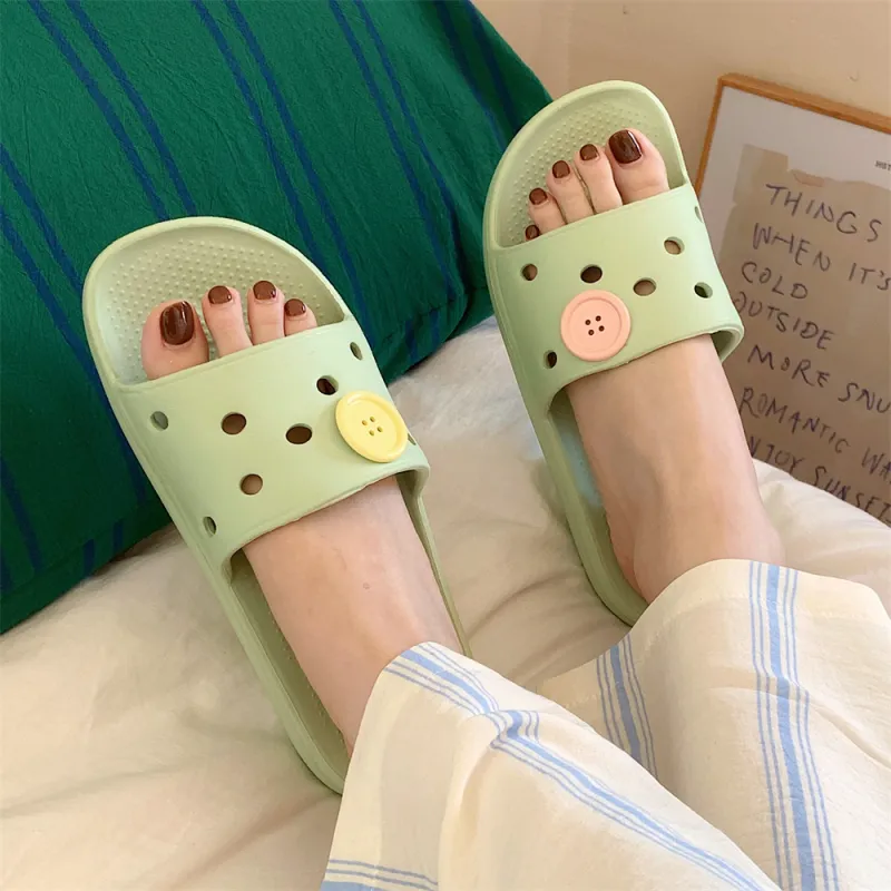 SHIGUDE Sandal Slippers Women's, Matcha Green-1