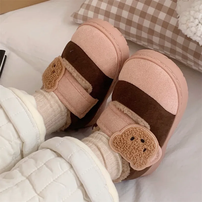 SHIGUDE Cotton Slippers Unisex Light Brown-8