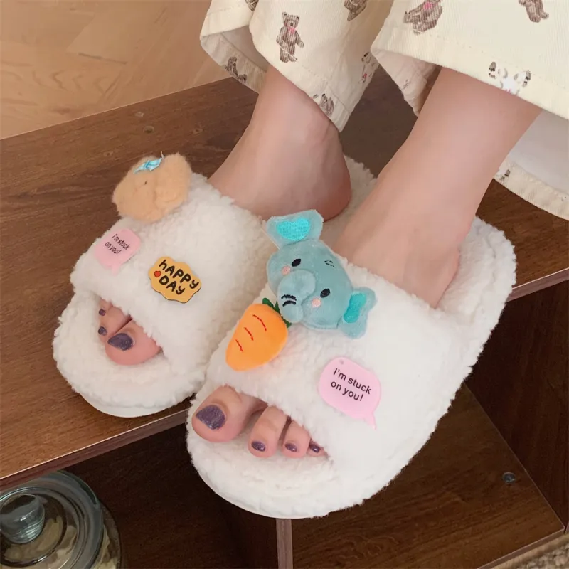 SHIGUDE Indoor Cotton Slipper Shoes Women's Brown-9