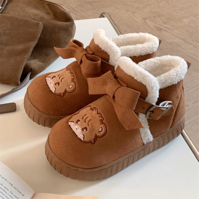SHIGUDE x MIKKO Cotton Slippers Women's Brown-5