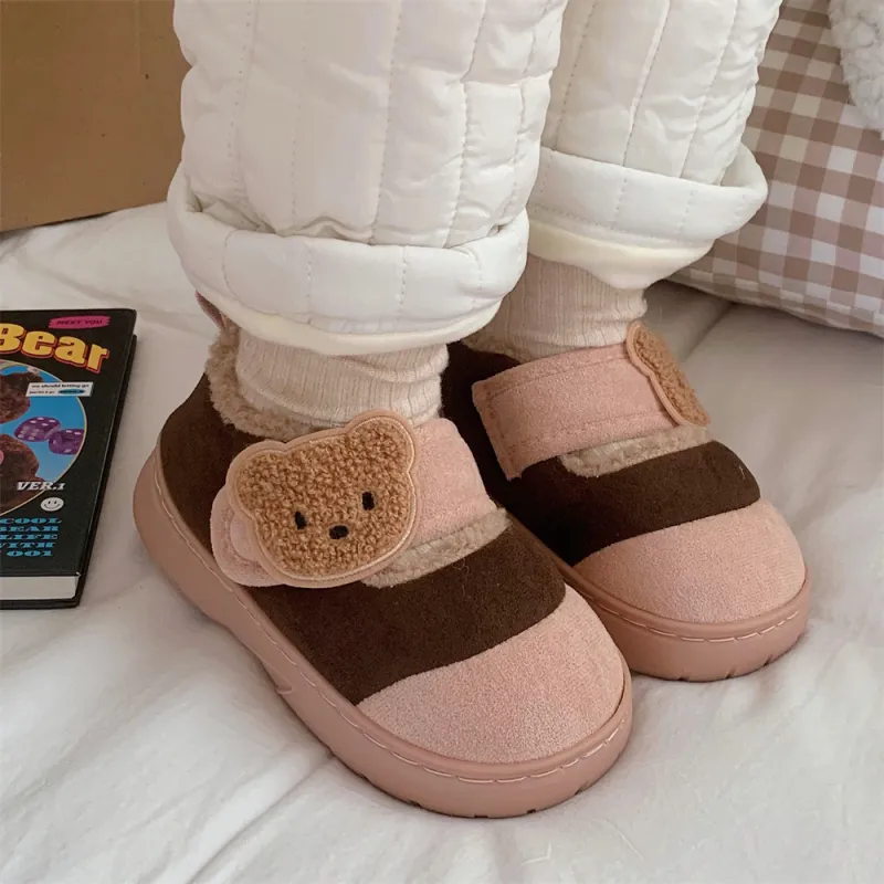 SHIGUDE Cotton Slippers Unisex Light Brown-7