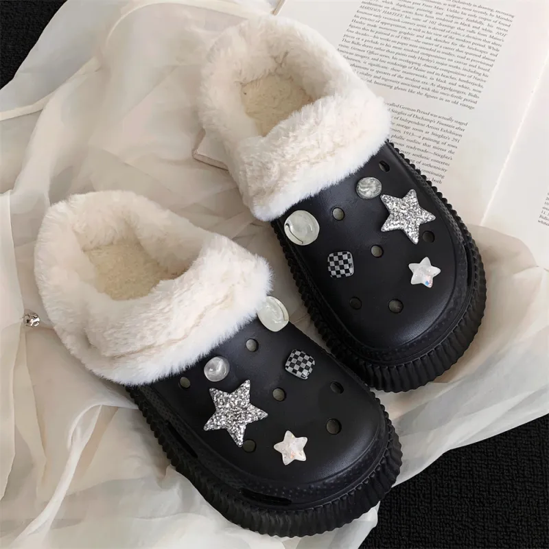 SHIGUDE Cotton Slippers Women's Cream White-8