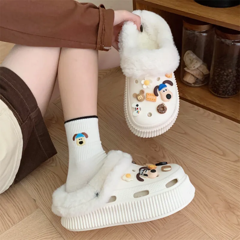 SHIGUDE Cotton Slippers Women's Black-10