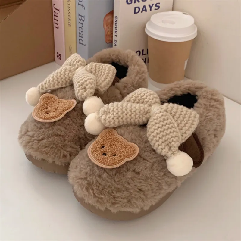 SHIGUDE Cotton Slippers Women's Cream Apricot-9