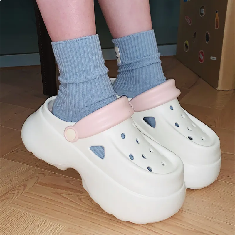 SHIGUDE Slippers Women's, White/Pink-4
