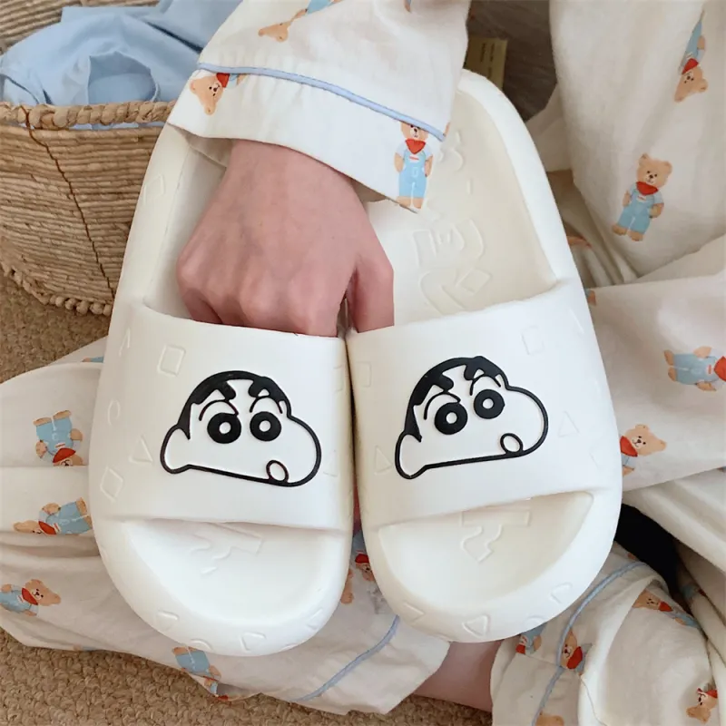 SHIGUDE x Crayon Shinchan Sandal Slippers Unisex, Milk White-30