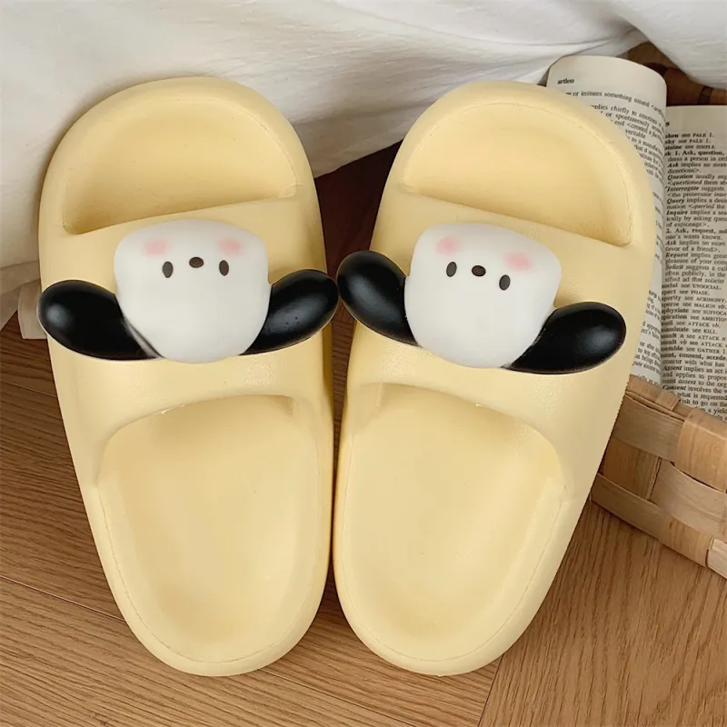 SHIGUDE Sandal Slippers Women's, Cream White-17