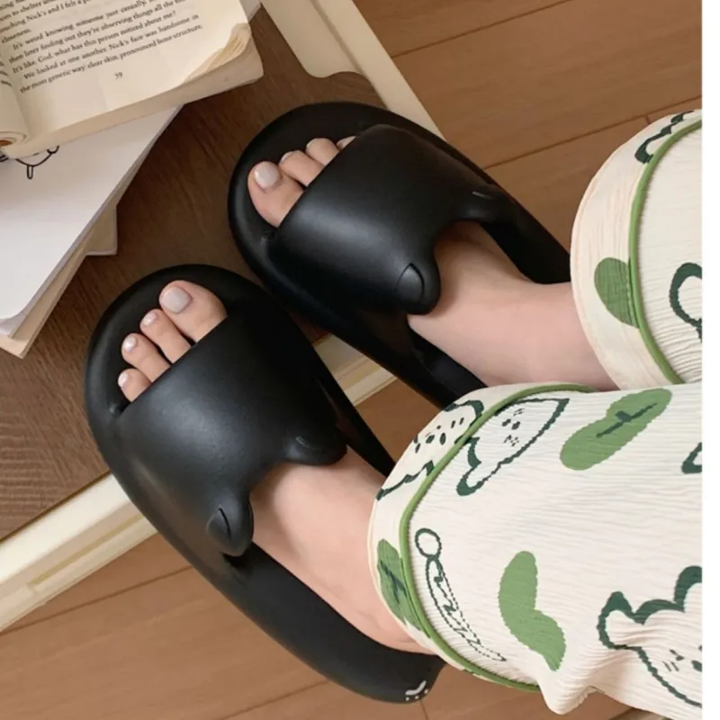 SHIGUDE Sandal Slippers Unisex Black-3